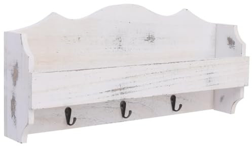 LXYZWRW Furniture select-Portemanteau mural en bois Blanc 50 x 10 x 23 cm
