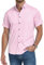 Misfuso Chemise Homme Manches Courtes en Couleur Uni Chemise d'Été sans Repassage Chemise Homme Décontracté Rose XL