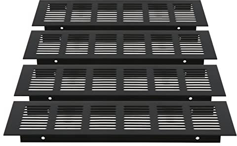 Housoutil Rejilla De Ventilación Metálica 4piezas Para Escape Metálica Montaje Pared o Para Bricolaje