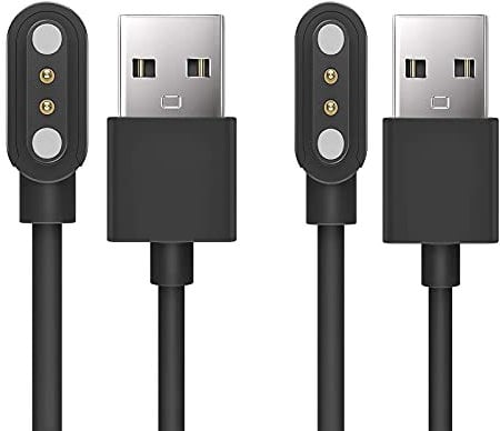 TOOBUR Smartwatch Charger, Magnetic USB Charging Cable Replacement Charger for IDW13,IDW15,IDW16,IDW17,IDW18,IDW19,IDW20,IDW23,IDW26,Compatible with ID205/ID208,208BT/ID208 Plus Watch (Black+Black)