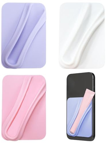 BARRU Pack of 3 Silicone Lipstick Holders for Mobile Phones - Adhesive Lip Holder for iPhone and Android Smartphones (Compatible with iPhone 15/14/13/12, Samsung Galaxy, etc.)
