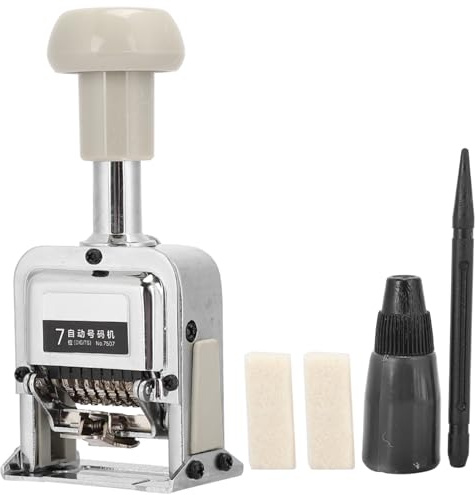 Number Stamps, Self Inking Number Stamp Automatic Numbering Machine Number Stamp Stamp Maker for Office Equipment School Supplies