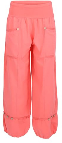 Malito - Damen Hose aus Leinen - Stoffhose in Unifarben - Freizeithose für Strand & Urlaub - Lange luftige Alltagshose 1576 - Coral, M