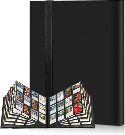 RISAKOGO Sammelkarten Album 480 Taschen, 20 Seiten Transparente Sammelkarten (24 Taschen pro Seite) Sammelalbum für Trading Cards, Spielkarten & Fotos, Kartenordner mit Schutzdeckel