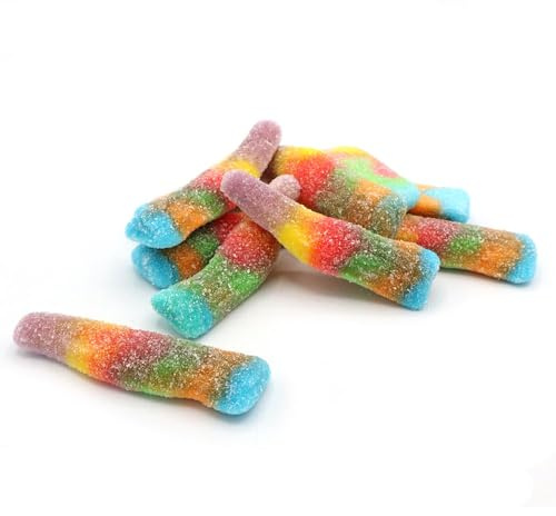 Rainbow Candy Bags – Assorted Sweets Including Bottles, Flowers, Rings & 3D Sugared Hearts – Retro Pick n Mix Sweets – Bulk Bag (03kg, Rainbow Bottles Bag)