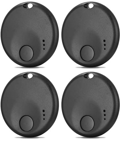 Taoxee Airtag,Tag Smart Tracker Air Smart Tag(iOS Only) 4er Pack Smart Air Tag GPS Tracker Schlüsselfinder für Rucksäcke,Reisegepäck,Lauter Piepton,Globale Ortung,Austauschbare Batterien Schwarz