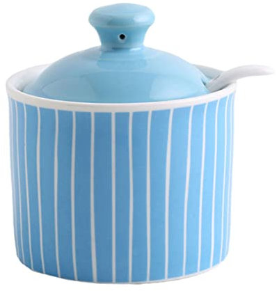 Azucarero azul con tapa, tarro de almacenamiento de azúcar, azucarero, contenedor de azúcar, tarro de especias, bote de sal de azúcar, bote de condimento-azul, tarros de 1-250ml