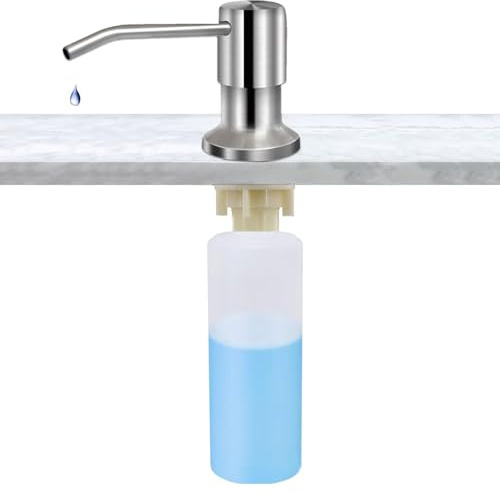 Kitchen Countertop Soap Dispenser - Manual Pump Bottle for Dishwasher, 500ml Pump Pump | Stainless Steel Style Solid Press Device, Netto Accessory