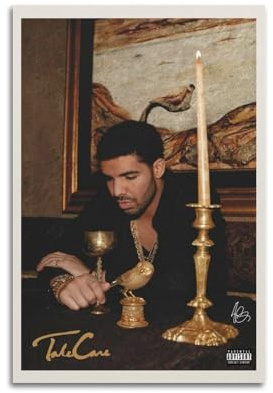 Drake – Take Care – Album-Kunst, Leinwand, Wandkunst, Dekoration, Wohnzimmer, modern, Familienschlafzimmer, 30 x 45 cm, ungerahmter Stil
