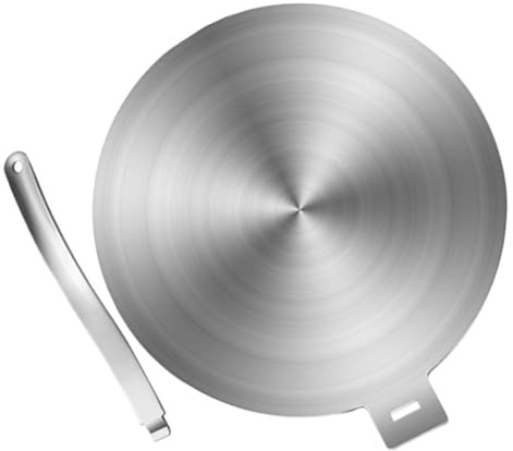 DIYEAH Plaque D'adaptation pour Plaque de Cuisson à Induction en Acier Inoxydable Poignée Ergonomique, Diffuseur de Chaleur pour Cuisson Saine et Sécurisée