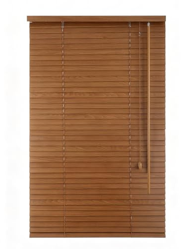 Sekey Jalousie Holzjalousie 35mm Holz jalousien Jalousette Echtholz Anpassbare Jalousie 80x130cm Eichenoptik