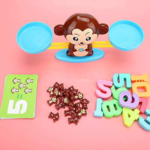 Generic Waagschale, Lernspielzeug, Erleuchtendes Affen-Mathe-Spiel für , Umweltfreundlicher Kunststoff, Braun Englischer AFFE (braun)