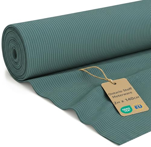 Cordstoff Meterware 2 M x 140 cm Cord Stoff mit Rippenstruktur – Möbelstoff Polsterstoff für Sofabezug Kissenbezug Stühle beziehen Renovierung robust Oeko Tex Türkis