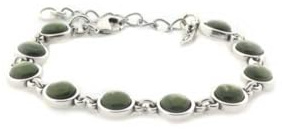 QOSS Armband LOIS silber kieferngrün