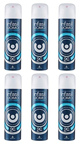 6 x Infasil Deo Spray Men Fresh Derma 48h Deo männliche Anti Geruch