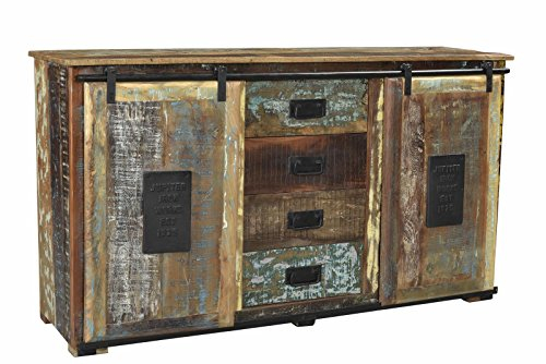 SIT-Möbel Jupiter Sideboard, Bunt Lackiert, Altholz, Natur, 150 x 38 x 81 cm