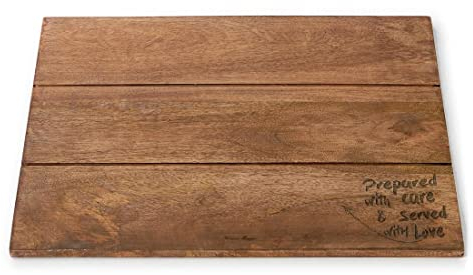 Riviera Maison Platzdeckchen, handgemacht, placemat, Tischsets Mit Text - Porter Placemat - Mangoholz - Braun - 1 Stück - (LxBxH) 40x30x1