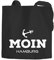 Jutebeutel Stofftasche Moin Hamburg Anker Anchor Baumwolltasche Moonworks® schwarz 2 lange Henkel