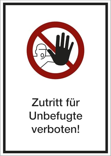 kaiserkraft | Kombizusatzschild mit Text für Verbotszeichen | Zutritt für Unbefugte verboten | VE 10 Stk | Folie | LxHxT 210 x 297 x 0,1 mm