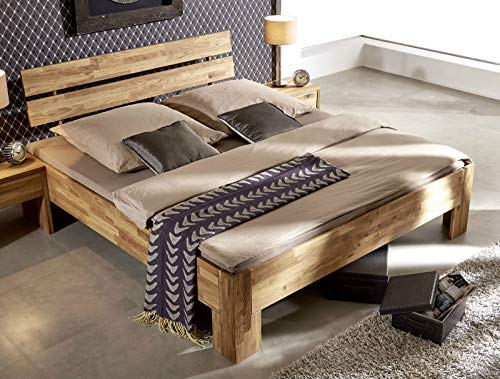 Main Möbel Doppelbett 'Ella' 200x200cm Wildeiche geölt