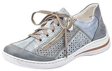 Rieker Femme Frühjahr/Sommer M35G6 Sneakers Basses, Bleu (Adria/Heaven/Adria/Sky 12), 39 EU