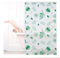 Relaxdays Duschrollo Blätter, 100x240cm, Seilzugrollo f. Dusche & Badewanne, wasserabweisend, Decke & Fenster, weiß/grün