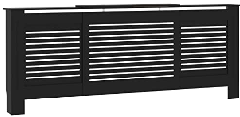 vidaXL Adjustable MDF Radiator Cover - Modern & Sturdy Black Radiator Cabinet with Ample Shelf Space - Living Room Heating Cover