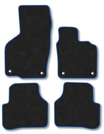 Fits VW Passat (2005-2011) Car mats Compatible Accessories Carpet Blue Trim
