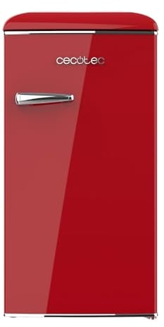 Cecotec Nevera Pequeña Frigorífico Retro Sobremesa 90L Bolero CoolMarket TT Origin 90 Red. Frigorífico Mini con ICEBOX, Tirador Cromado, Abridor Botellines, Estilo Vintage en Rojo