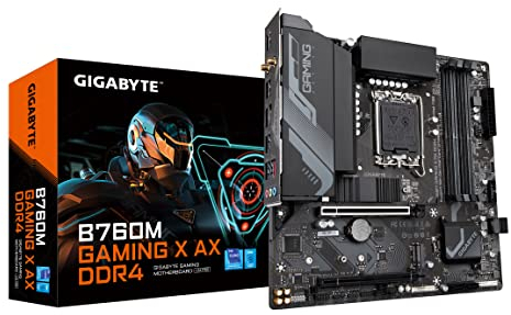 GIGABYTE B760M Gaming X AX DDR4 (LGA 1700/ Intel/ B760/ M-ATX/DDR4/ 2* M.2/ PCIe 4.0/ Front USB 3.2 Gen 2 Type-C/ 2.5GbE LAN/Q-Flash Plus/PCIe EZ-Latch/Gaming Motherboard)
