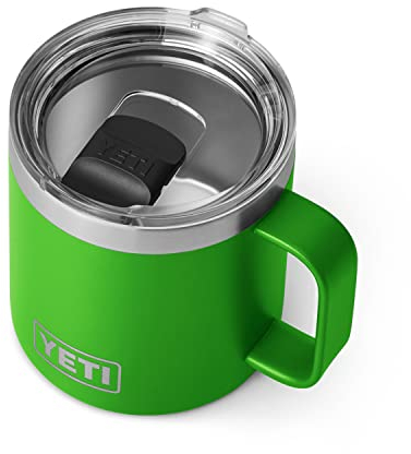 YETI Rambler Mug isotherme en acier inoxydable avec couvercle MagSlider, 414 ml, vert canopée