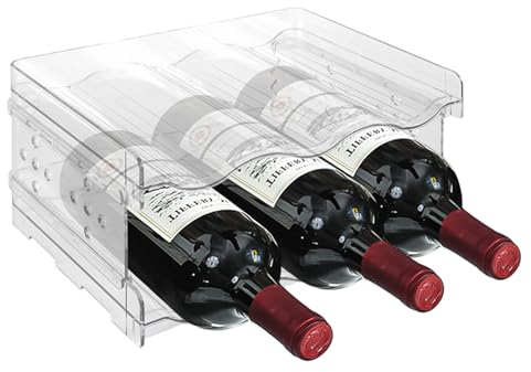 FYting Botellero Frigorifico,Botellero Vino,Botellero Apilable,Porta latas Transparente para Botellas de Agua,Botella Agua Gym,Botella de Agua Deportiva-6 Botellas