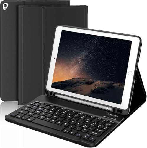 AVNICUD Tastiera per iPad 9a/8a/7a Generazione, iPad 10.2, Cover con Tastiera per iPad Air 3, iPad Pro 10.5 Magnetica Staccabile Italiano QWERTY Layout, Nero