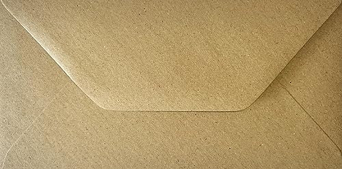 Briefumschläge, DL, 110 x 220 mm, braun, Recyclingpapier, meliert, 12 Stück