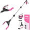 YAUNGEL 108cm Greifzange für Senioren, Folding Greifer mit Magnet-Greifarm, 360° Drehbar Müllzange Greifzange, Langer Müllgreifer, Greifhilfe für Menschen mit Behinderung(Rosa)