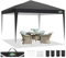 COBIZI Pavillon,Faltpavillon 3x3 Wasserdicht Stabil,Partyzelt 3x3 Gartenpavillon UV-Schutz 50+ Pavillion Klappbar 3x3m Pop up Pavillon mit 4 Sandsäcke für Camping, Strand, Familientreffen(Schwarz)