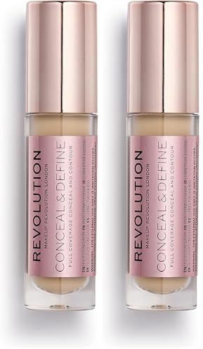 MakeUp Revolution, Conceal & Define Abdeckstift, C7, 4ml (Packung mit 2)