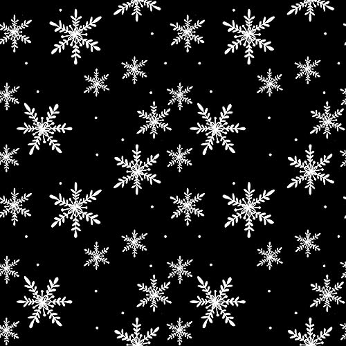 20 Servietten Weihnachten Weiße Schneekristalle auf schwarz als Tischdeko. Papierservietten mit Motiv. Auch für Decoupage und Serviettentechnik 33x33cm