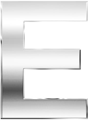 3D House Letter Sticker E - 7CM Silver Waterproof Self Adhesive Door Number Sticker for Mailbox House Hotel Number