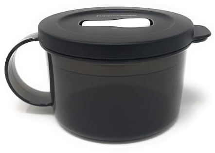 Tupperware CrystalWave Mikrowellen-Suppentasse, Schwarz, 473 ml