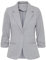 fransa FRZablazer Damen Blazer Kurzblazer Jacke mit Stretch Geraffte Ärmel mit Taschen, Größe:S, Farbe:Grey Melange (201103)