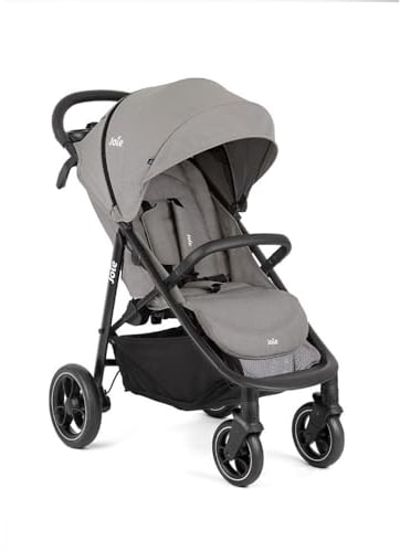 Kinderwagen der Marke Joie. Modell Buggy & Sportwagen Litetrax Pro bis 22 kg belastbar mit Schieber-Ablagefach & Regenschutz - Pebble
