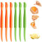 Mabor Kunststoff Apfelsinenschäler，6pcs Tragbar Zitronenschäler Orangenschäler Gadgets Picknick im Freien Orangen Schalen Schneider Fruchtschäler für Grapefruit und Orange Obstschneider Küchenzubehör