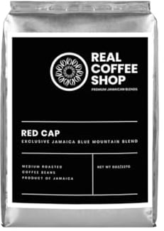 Authentic Jamaican Red Cap Coffee Blend | Medium Roast Pure Jamaica Blue Mountain & Arabica Beans | Exotic Aroma & Rich Flavor