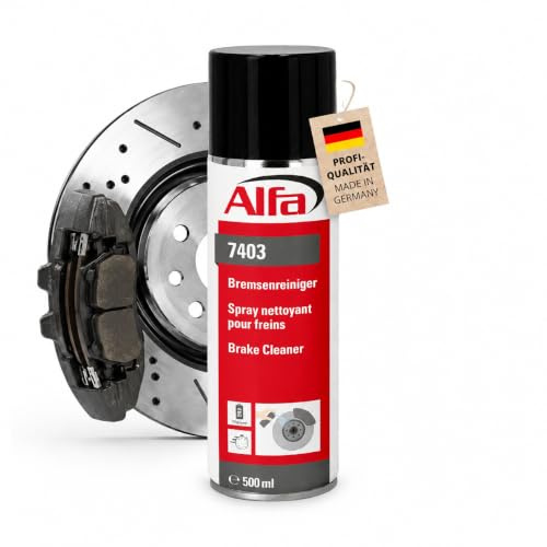 Alfa 3X Bremsenreiniger 500 ml Spray – rückstandsfreier Kraftreiniger | Profi Qualität – Kraftvoller Schnellentfetter entfernt Öl, Fett und Harze rückstandsfrei für Wartung, Reparatur und Montage