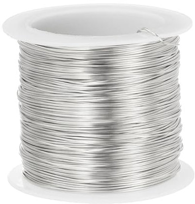 PATIKIL 22 Gauge Jewelry Wire, 138 Feet/39M Pure Copper Jewelry Beading Wire Soft Metal Plant Stem Ties for Jewelry Craft, Silver Tone (0.024)