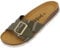 Palado Pantoletten Damen Tinos - bequeme Sandalen Made in Spain - elegante Hausschuhe mit Kork-Fußbett - modische Sommerschuhe Khaki Lack UK7 - EU40