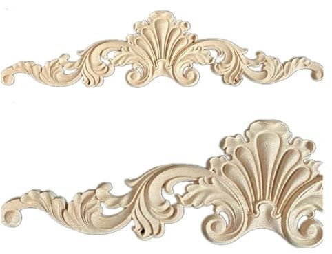 Bois Sculpté Decoration Dongyang – coin de fleur en bois massif, sculpture sur bois, panneau de protection mural de fond d'armoire, porte d'armoire sculptée Bois Sculpté Coin Sculpté 52 ( Color : D-4