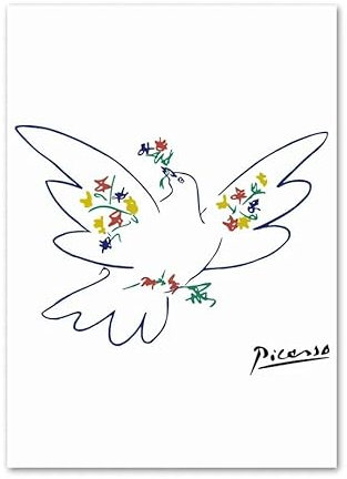 Orjdjz Wxkbl Picasso Poster Friedenstaube Wandkunst Picasso Animal Prints Picasso Leinwand Gemälde Abstraktes Bild für Zuhause Wanddekoration 40x60cmx1 Kein Rahmen