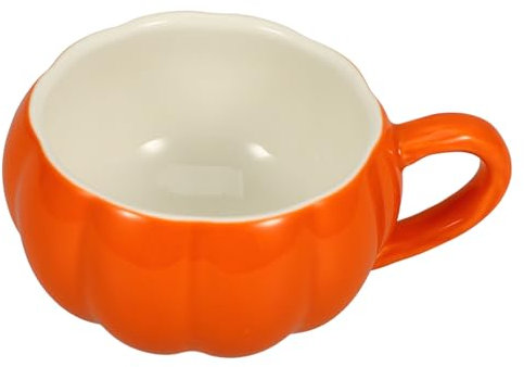 Cabilock Taza de Cerámica con Forma de Calabaza para Decoración de Halloween Taza para Café Té Agua para El Hogar Y La Oficina Taza Individual con Forma de Calabaza Naranja